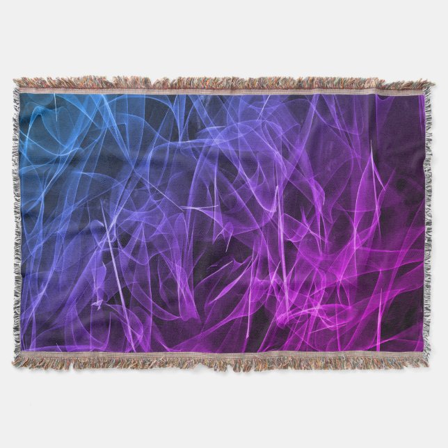 Elegant Smoke Swirl Texture Throw Blanket (Front)