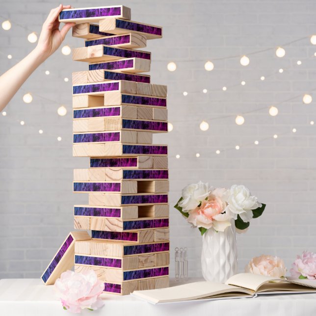 Elegant Smoke Swirl Texture Topple Tower (Wedding)