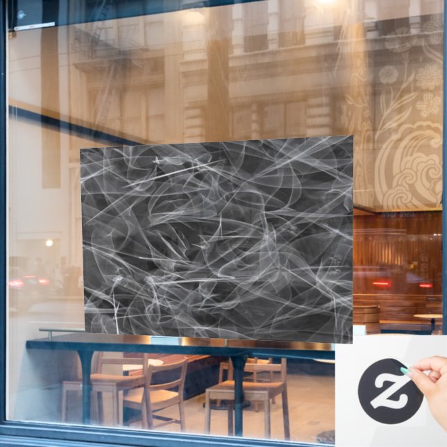 Elegant Smoke Swirl Texture Window Cling (Cafe Window)