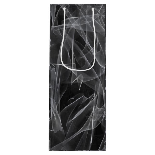Elegant Smoke Swirl Texture Wine Gift Bag (Front)