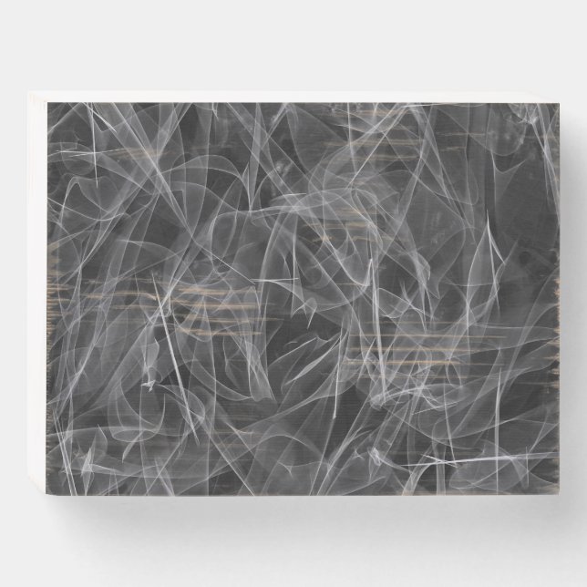 Elegant Smoke Swirl Texture Wooden Box Sign (Front Horizontal)