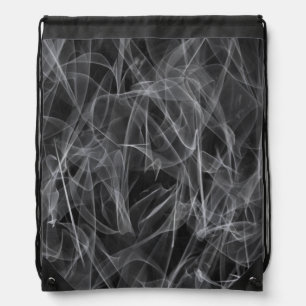 Elegant Smoke Swirls – Mystical Aesthetics Drawstring Bag