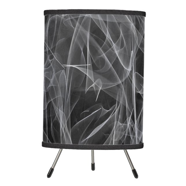 Elegant Smoke Swirls – Mystical Aesthetics Tripod Lamp (Front)