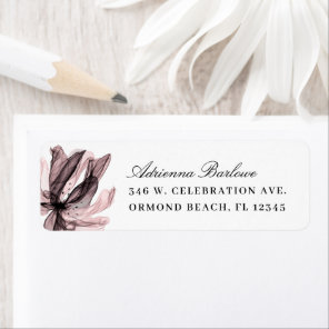 Elegant Smoky Floral Dusty Rose Return Address Label