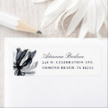 Elegant Smoky Floral Navy Return Address   Label<br><div class="desc">These beautiful return address labels feature a watercolor painted smoky floral design in dark navy blue,  along with tiny little gold accents. The flower looks like tissue paper - it's wispy,  with both dark and light areas. Simple,  elegant,  and easy to customize for any use!</div>
