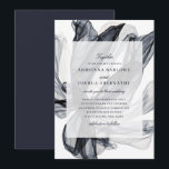 Elegant Smoky Floral Navy Wedding Invitation<br><div class="desc">This beautiful wedding invitation features a watercolor painted smoky flower design in deep navy blue, taking up the background, with a white gradient rectangle overlay. The flower has a tissue paper / thin and wispy look, with both light and dark areas. For design or product inquiries, please feel free to...</div>