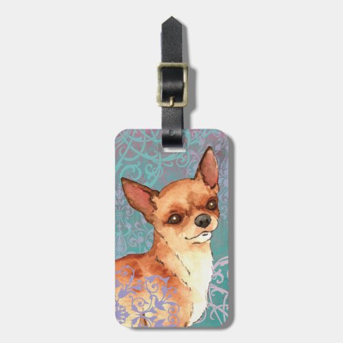 Elegant Smooth Coat Chihuahua Luggage Tag