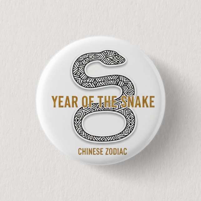 Elegant Snake - Luxury Chinese Zodiac Art & Mystic Button (Front)