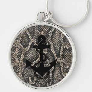 elegant snake skin nautical ANCHOR + ROPE Keychain