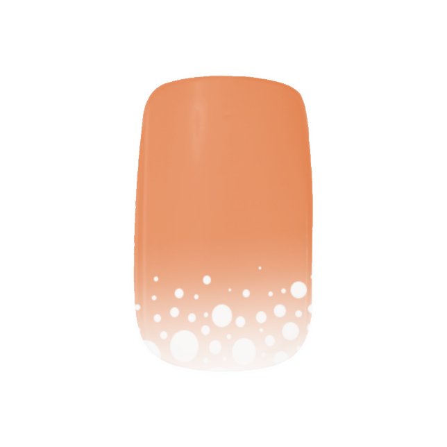 Elegant Snow Dots Halloween Orange Minx Nail Art (Left Thumb)
