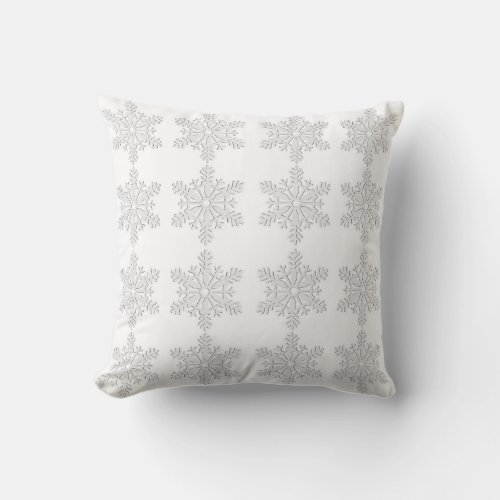 Elegant snow flake pattern throw pillow