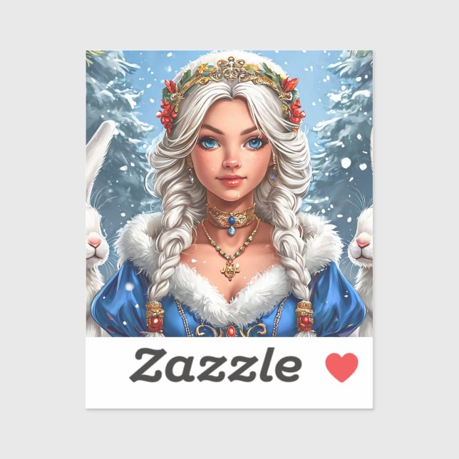 ❄️ Elegant Snow Maiden Winter Charm ✨ Sticker (Sheet)