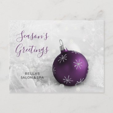 Elegant Snow Purple Ornament Business holiday