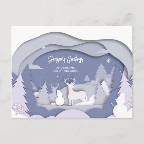 Elegant Snow Scene Business Holiday Card
