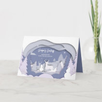 Elegant Snow Scene Company Holiday Card