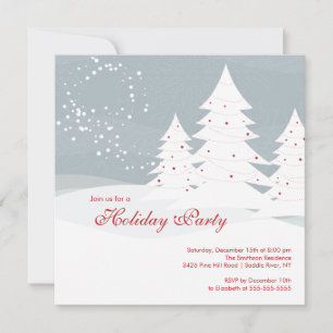 Elegant Snow Trees Holiday Party Invitation