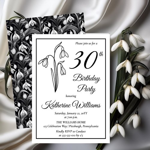 Elegant Snowdrops 30th Birthday Party 