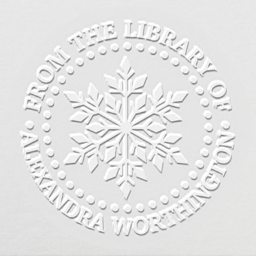 Elegant Snowflake 1 Library Book Name Embosser