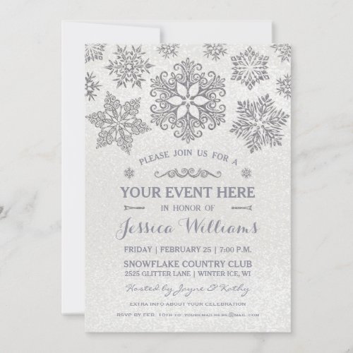 Elegant Snowflake Any  All Occasion Invitation