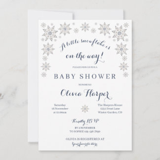 Elegant Snowflake Baby Shower Invitation