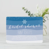 Elegant Snowflake Blue Shades Winter Bridal Shower Invitation (Standing Front)