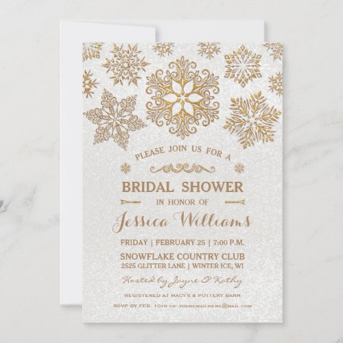 Elegant Snowflake Bridal Shower Party Invitation