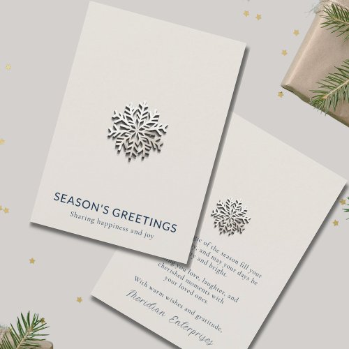 Elegant Snowflake Business Greeting Card