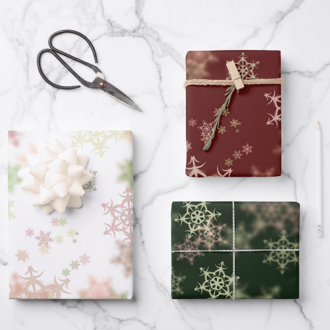 Elegant Snowflake | Christmas Holiday Wrapping Paper Sheets (Front)