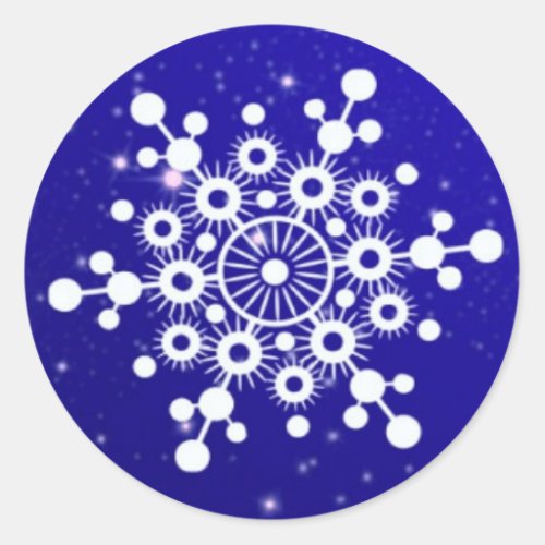 Elegant Snowflake Christmas Merry Winter Classic Round Sticker