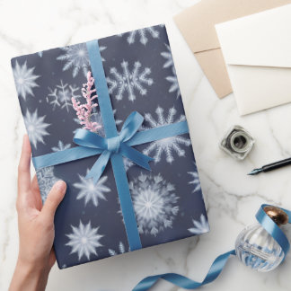Elegant Snowflake Christmas modern Wrapping Paper