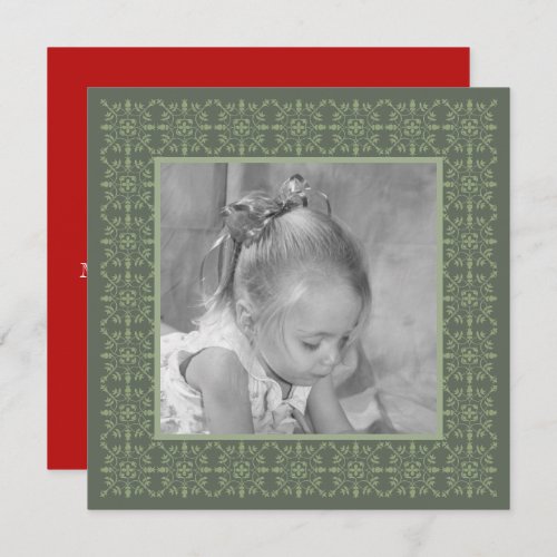 Elegant Snowflake Christmas Photo Card 1 Photo