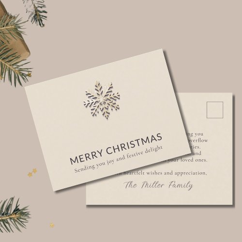 Elegant Snowflake Christmas Postcard