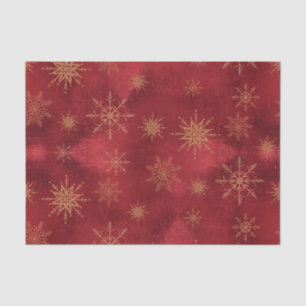 Elegant Snowflake Christmas Red Rose Gold Winter Tissue Paper