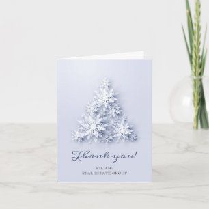 Elegant Snowflake Christmas Tree Greeting Holiday Thank You Card