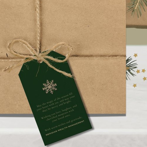Elegant Snowflake Custom Message Gift Tags