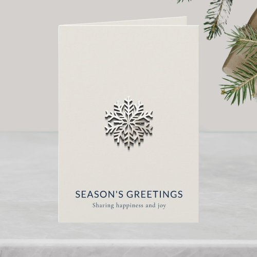 Elegant Snowflake Folded Business Greeting Card