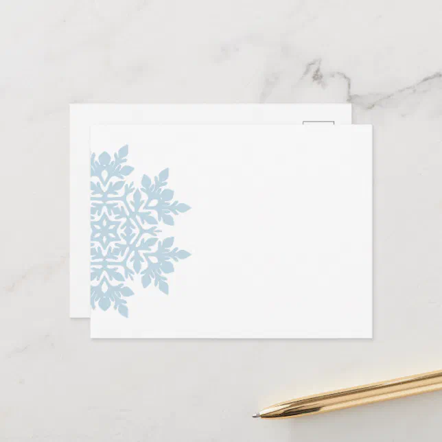 Snowflake Postcard Design Elegant Snowflake (Frost Blue) Holiday Postcard | Zazzle
