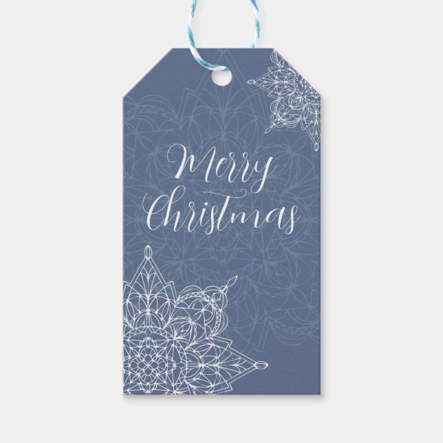 Elegant Snowflake  Gift Tags (Front)