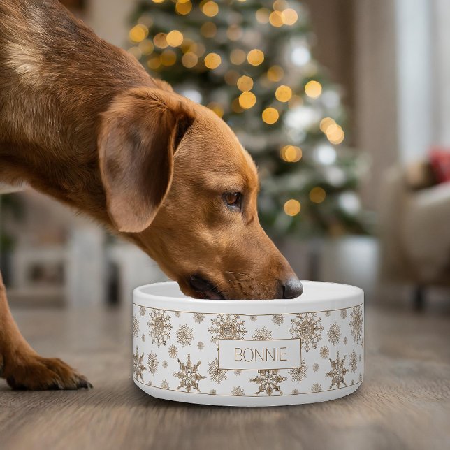 Elegant Snowflake Gold Christmas Minimalist Winter Bowl (Creator Uploaded)