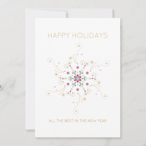 Elegant Snowflake Happy Holidays Personalized Holiday Card