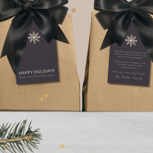 Elegant Snowflake Holiday Gift Tag