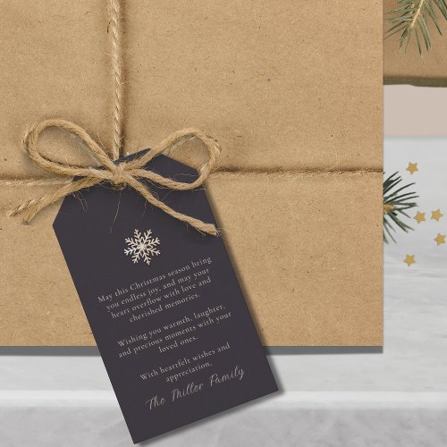 Elegant Snowflake Holiday Gift Tag
