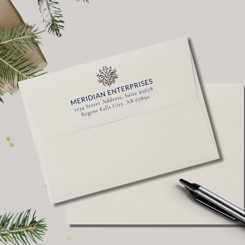 Elegant Snowflake Holiday Greeting Card Envelope