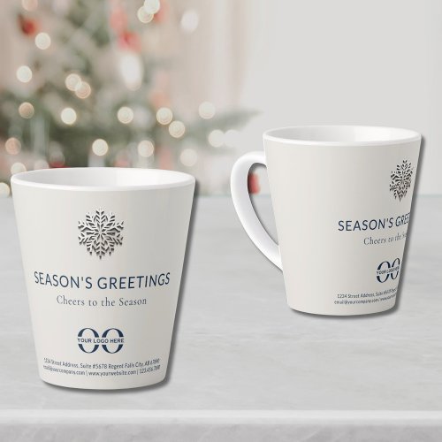 Elegant Snowflake Holiday Latte Mug