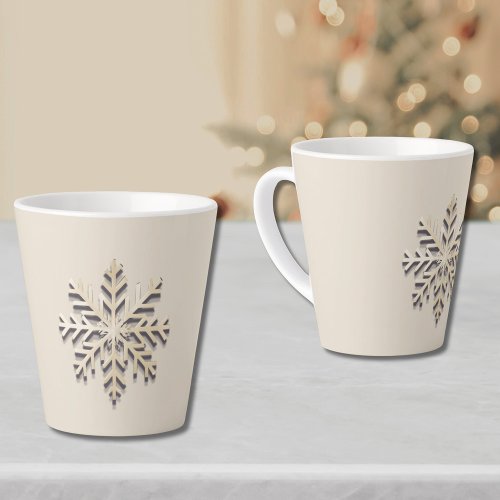 Elegant Snowflake Holiday Latte Mug