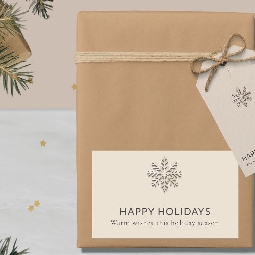 Elegant Snowflake Holiday Rectangular Sticker