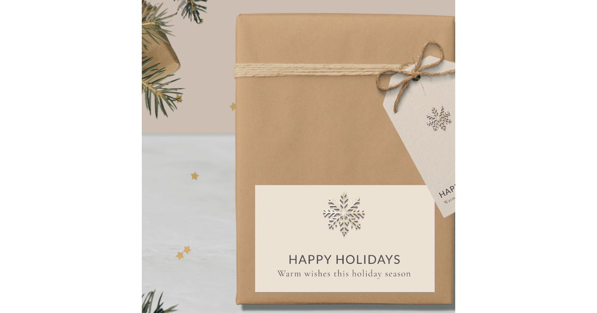 Festive Rectangular Note Sticker Elegant Snowflake Holiday Rectangular Sticker | Zazzle