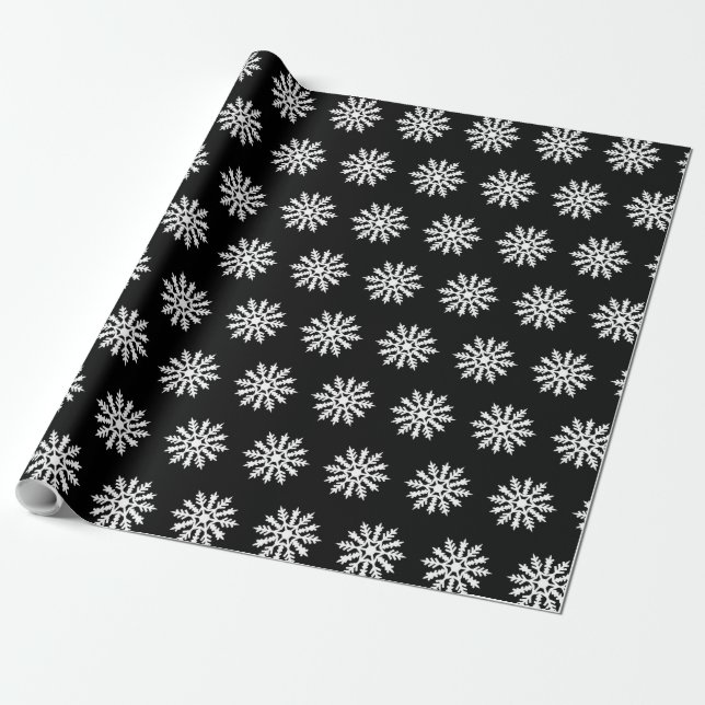 Elegant Snowflake Holiday Wrapping Paper (Unrolled)