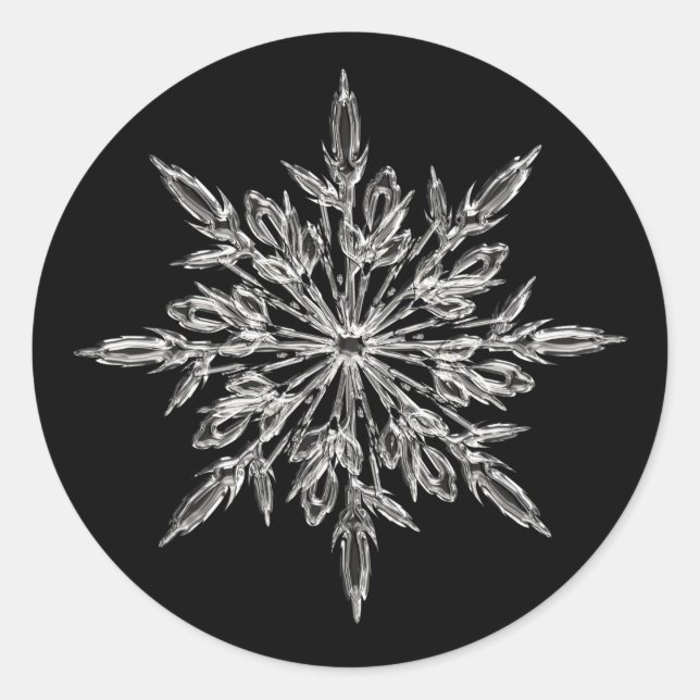 Elegant Snowflake Ice Crystal Xmas Envelope Seal (Front)