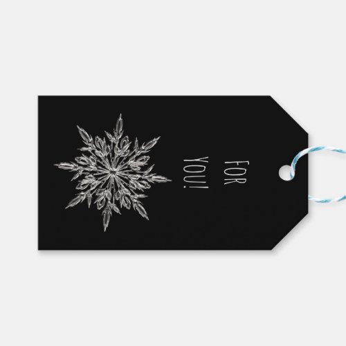 Elegant Snowflake Ice Crystal Xmas Gift Tag